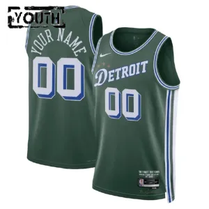 Nike Detroit Pistons Trikot Personalisiert City Edition 22/23 Swingman Grün Für Kinder