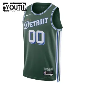 Nike Detroit Pistons Trikot Personalisiert City Edition 22/23 Swingman Grün Für Kinder
