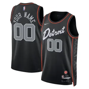Nike Detroit Pistons Trikot Personalisiert City Edition 23/24 Swingman Schwarz Für Herren