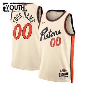 Nike Detroit Pistons Trikot Personalisiert City Edition 24/25 Swingman Weiß Für Kinder