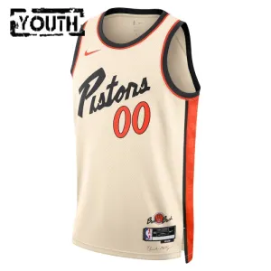 Nike Detroit Pistons Trikot Personalisiert City Edition 24/25 Swingman Weiß Für Kinder