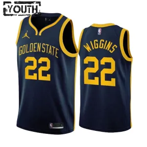 Jordan Golden State Warriors Andrew Wiggins 22 Trikot Statement Edition Swingman Navy Für Kinder