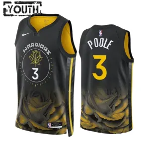 Jordan Golden State Warriors Poole 3 Trikot City Edition 22/23 Swingman Schwarz Für Kinder