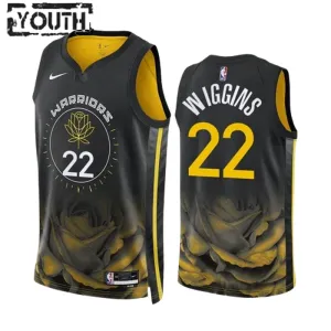 Nike Golden State Warriors Andrew Wiggins 22 Trikot City Edition 22/23 Swingman Schwarz Für Kinder