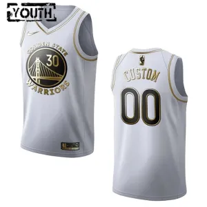 Nike Golden State Warriors Golden Edition Trikot Personalisiert Swingman Weiß Für Kinder