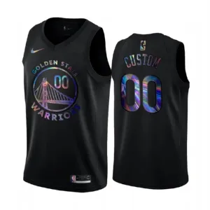 Nike Golden State Warriors HWC Iridescent Edition Trikot Personalisiert Swingman Schwarz Für Herren