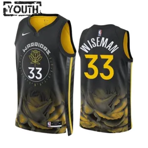 Nike Golden State Warriors James Wiseman 33 Trikot City Edition 22/23 Swingman Schwarz Für Kinder