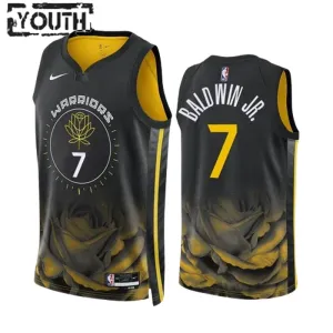 Nike Golden State Warriors Patrick Baldwin JR 7 Trikot City Edition 22/23 Swingman Schwarz Für Kinder