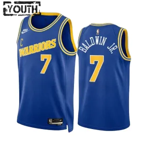Nike Golden State Warriors Patrick Baldwin JR 7 Trikot Classic Edition 22/23 Swingman Blau Für Kinder