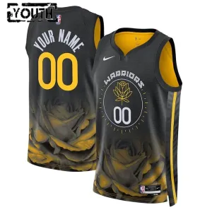 Nike Golden State Warriors Trikot Personalisiert City Edition 22/23 Swingman Schwarz Für Kinder