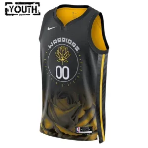 Nike Golden State Warriors Trikot Personalisiert City Edition 22/23 Swingman Schwarz Für Kinder