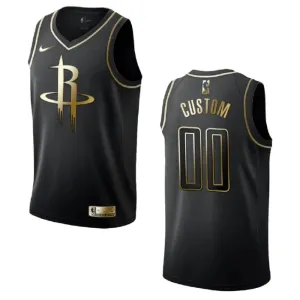 Nike Houston Rockets Golden Edition Trikot Personalisiert Swingman Schwarz Für Herren