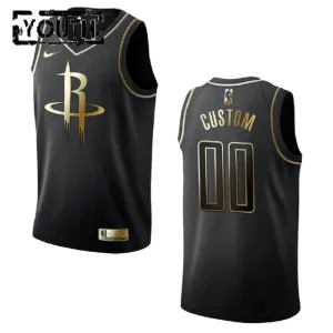 Nike Houston Rockets Golden Edition Trikot Personalisiert Swingman Schwarz Für Kinder