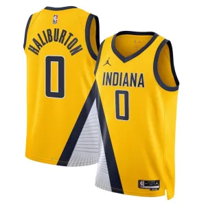 Jordan Indiana Pacers Tyrese Haliburton 0 Trikot Statement Edition Swingman Navy Für Herren