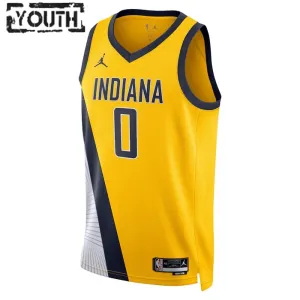 Jordan Indiana Pacers Tyrese Haliburton 0 Trikot Statement Edition Swingman Navy Für Kinder