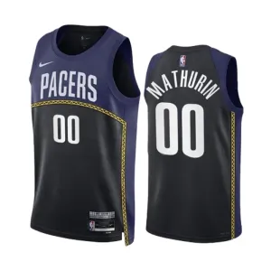Nike Indiana Pacers Bennedict Mathurin 00 Black Trikot City Edition 22/23 Swingman Navy Für Herren