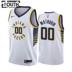 Nike Indiana Pacers Bennedict Mathurin 00 Trikot Association Edition Swingman Weiß Für Kinder