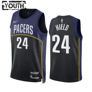 Nike Indiana Pacers Buddy Hield 24 Black Trikot City Edition 22/23 Swingman Navy Für Kinder