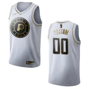 Nike Indiana Pacers Golden Edition Trikot Personalisiert Swingman Weiß Für Herren