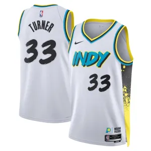 Nike Indiana Pacers Myles Turner Trikot City Edition 24/25 Swingman Weiß Für Herren