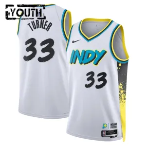 Nike Indiana Pacers Myles Turner Trikot City Edition 24/25 Swingman Weiß Für Kinder