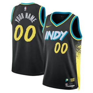 Nike Indiana Pacers Trikot Personalisiert City Edition 23/24 Swingman Schwarz Für Herren