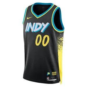 Nike Indiana Pacers Trikot Personalisiert City Edition 23/24 Swingman Schwarz Für Herren