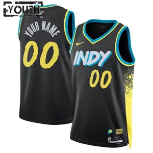 Nike Indiana Pacers Trikot Personalisiert City Edition 23/24 Swingman Schwarz Für Kinder