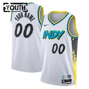 Nike Indiana Pacers Trikot Personalisiert City Edition 24/25 Swingman Weiß Für Kinder