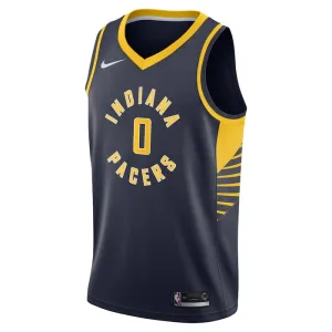 Nike Indiana Pacers Tyrese Haliburton 0 Trikot Icon Edition Swingman Navy Für Herren