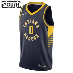 Nike Indiana Pacers Tyrese Haliburton 0 Trikot Icon Edition Swingman Navy Für Kinder