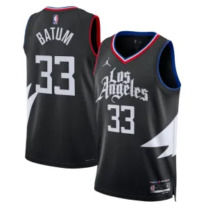 Jordan LA Clippers Nicolas Batum 33 Trikot Statement Edition Swingman Schwarz Für Herren