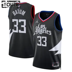Jordan LA Clippers Nicolas Batum 33 Trikot Statement Edition Swingman Schwarz Für Kinder