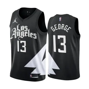 Jordan LA Clippers Paul George 13 Trikot Statement Edition Swingman Schwarz Für Herren