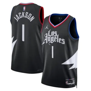 Jordan LA Clippers Reggie Jackson 1 Trikot Statement Edition Swingman Schwarz Für Herren