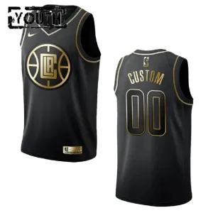 Nike LA Clippers Golden Edition Trikot Personalisiert Swingman Schwarz Für Kinder