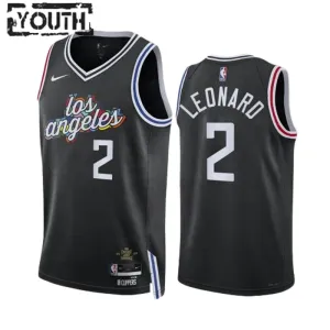 Nike LA Clippers Kawhi Leonard 2 Trikot City Edition 22/23 Swingman Schwarz Für Kinder