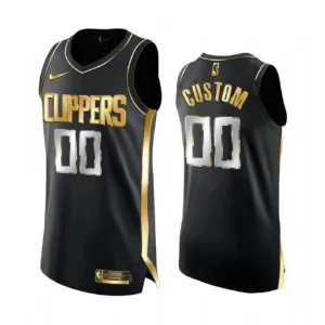 Nike LA Clippers Limited Golden Edition Trikot Personalisiert Swingman Schwarz Für Herren