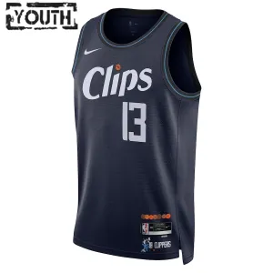 Nike LA Clippers Paul George Trikot City Edition 23/24 Swingman Navy Für Kinder