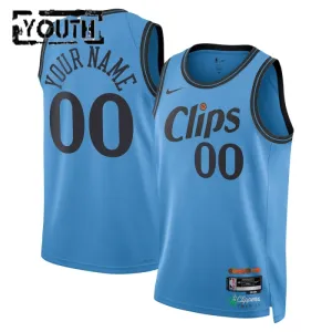 Nike LA Clippers Trikot Personalisiert City Edition 24/25 Swingman Blau Für Kinder