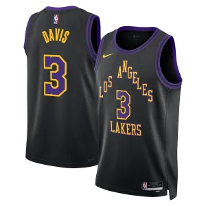 Nike Los Angeles Lakers Anthony Davis Trikot City Edition 23/24 Swingman Schwarz Für Herren