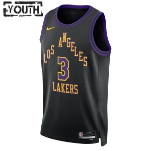Nike Los Angeles Lakers Anthony Davis Trikot City Edition 23/24 Swingman Schwarz Für Kinder