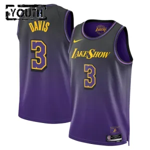 Nike Los Angeles Lakers Anthony Davis Trikot City Edition 24/25 Swingman Lila Für Kinder