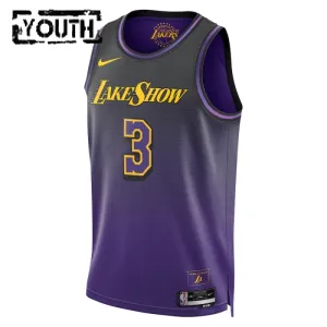 Nike Los Angeles Lakers Anthony Davis Trikot City Edition 24/25 Swingman Lila Für Kinder