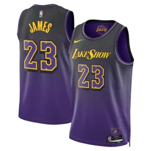 Nike Los Angeles Lakers Lebron James Trikot City Edition 24/25 Swingman Lila Für Herren