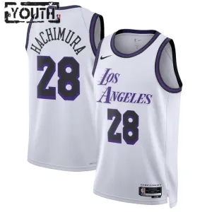 Nike Los Angeles Lakers Rui Hachimura 28 Trikot City Edition 22/23 Swingman Weiß Für Kinder