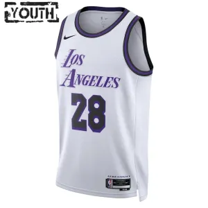 Nike Los Angeles Lakers Rui Hachimura 28 Trikot City Edition 22/23 Swingman Weiß Für Kinder