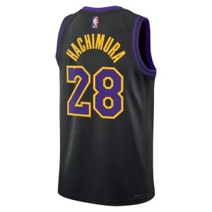 Nike Los Angeles Lakers Rui Hachimura 28 Trikot City Edition 23/24 Swingman Schwarz Für Herren
