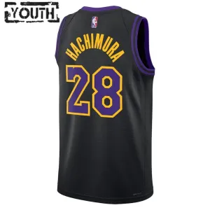 Nike Los Angeles Lakers Rui Hachimura 28 Trikot City Edition 23/24 Swingman Schwarz Für Kinder