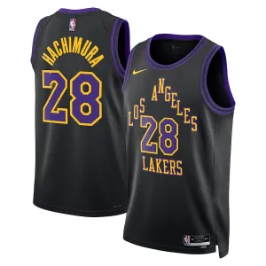 Nike Los Angeles Lakers Rui Hachimura Trikot City Edition 23/24 Swingman Schwarz Für Herren